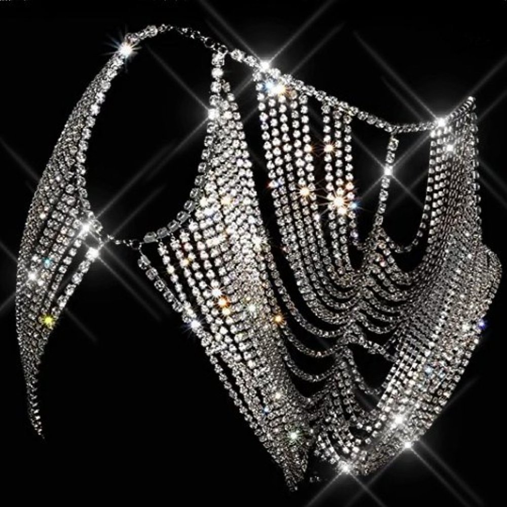 NEW Sparkling Bling Swarovski Crystal Flapper Top & Skirt